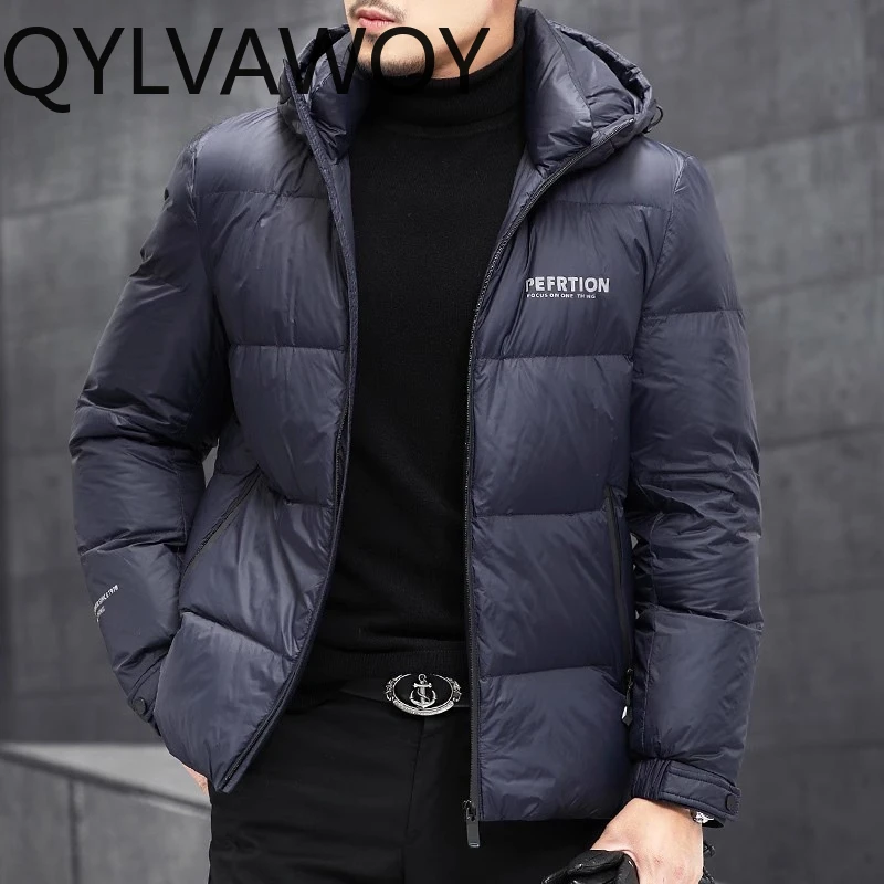 QYLVAWOY 100% بوليستر 2020 جديد للرجال سميك قصير الأكمام أسفل سترة منتصف الشباب ملابس خارجية معطف الشتاء الرجال LJ2188