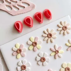 4Pcs/Set Mini Petal Clay Cutter For Multi-Colored Flower Cutting Molds DIY Hand Tools Polymer Clay Tools Earrings Jewelry Making