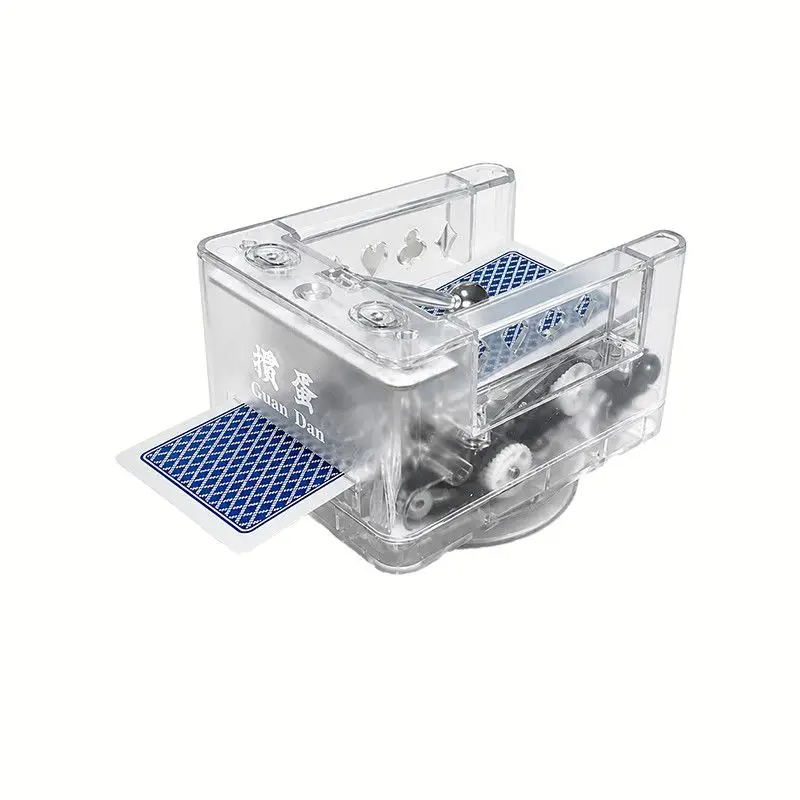 Portable Transparent Automatic Card Dealer Machine Compact Lightweight Card Shuffler For Poker Guandan Blackjack Home Party
