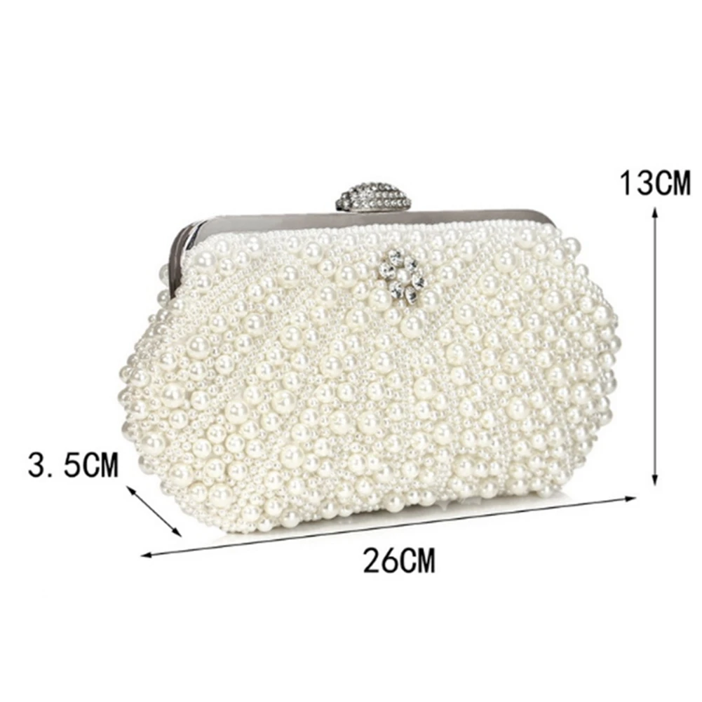 ABQR Pochette da donna con perle Borsa da sera Borsa a mano per borsa a catena da sposa per