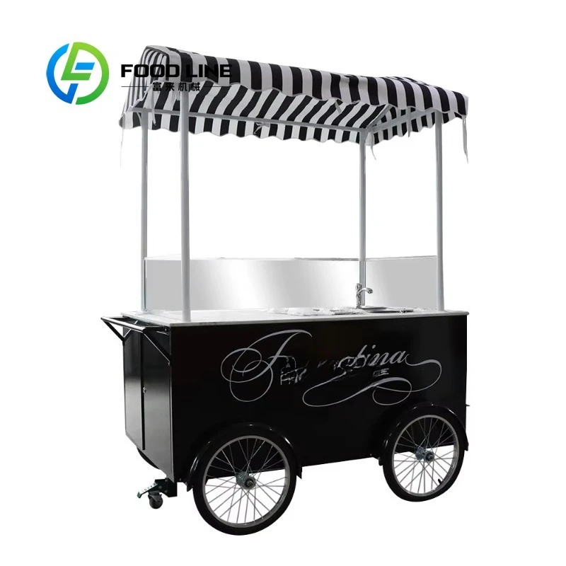 Customized Multifunctional Mobile Food Cart Outdoor Street Snack Vending Bike Cart for Commercial Catering and Event