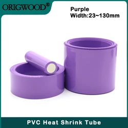 23mm~130mm Purple PVC Heat Shrink Tube Pack 18650 Lipo Battery 1M~20M Insulated Film Wrap Lithium Case Protection Cable Sleeve