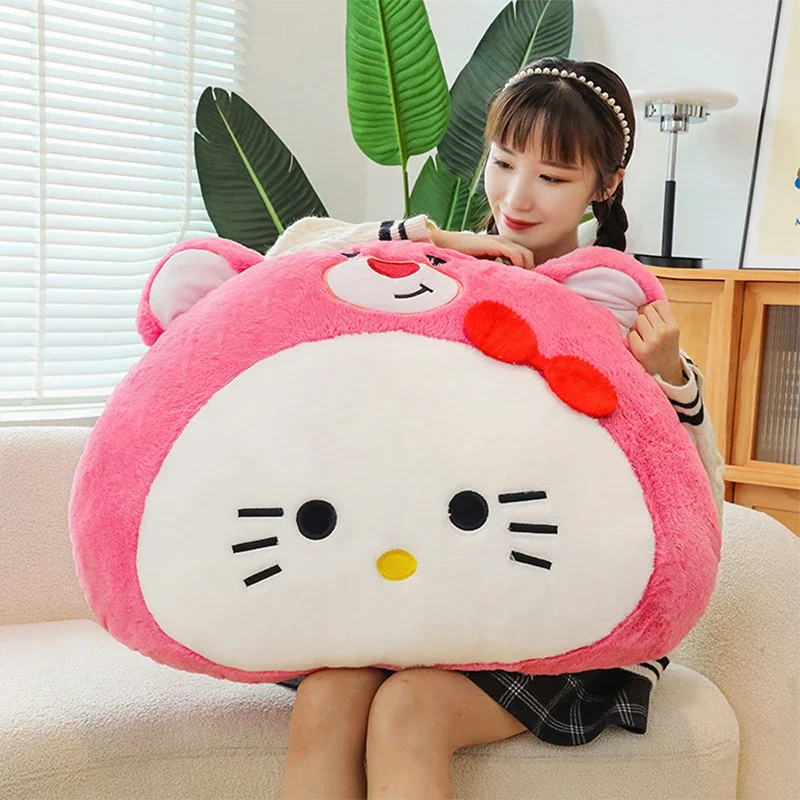 

60cm Sanrio Kawaii Hello Kitty Pillow Plush Toy Stuffed Doll Cute Cartoon Kt Cat Soft Pillow Large for Kids Birthday Xmas Gift