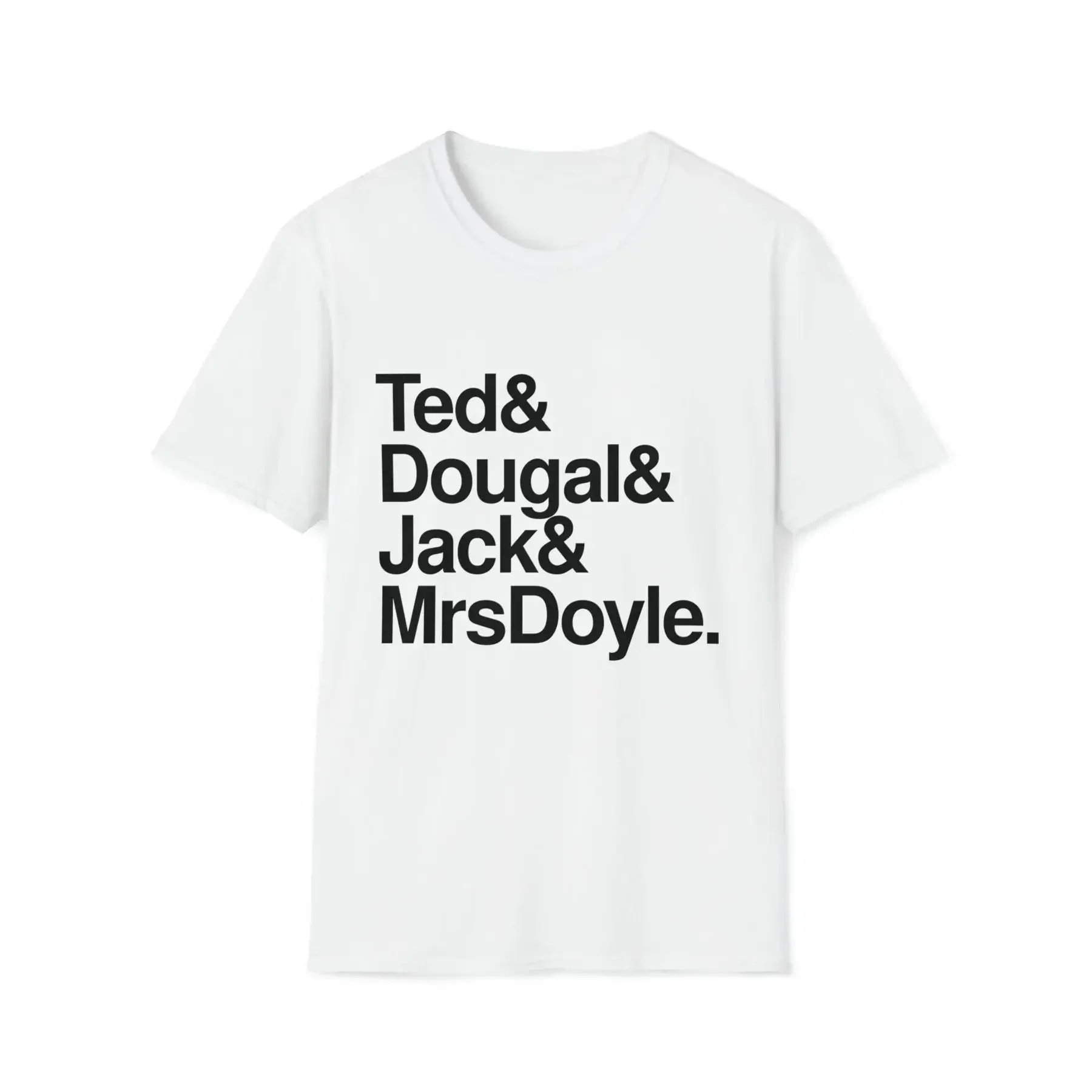 Father Ted T Shirt Father Ted Gift Ampersand Tee Helvetica Black Text