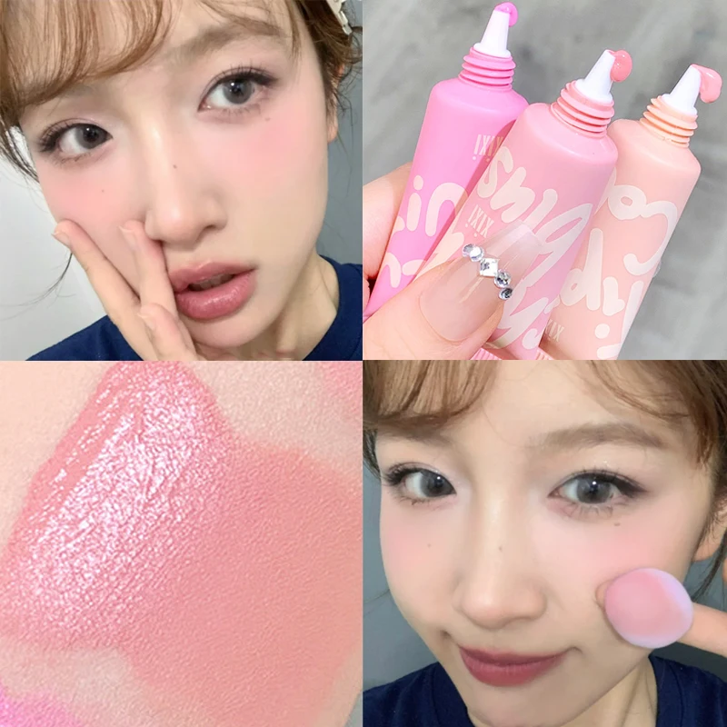 Easy To Smudge Blush Cream Makeup Smooth Brighten Velvet Matte Pink Face Contouring Liquid Eyeshadow Blusher Natural Cheek Tint