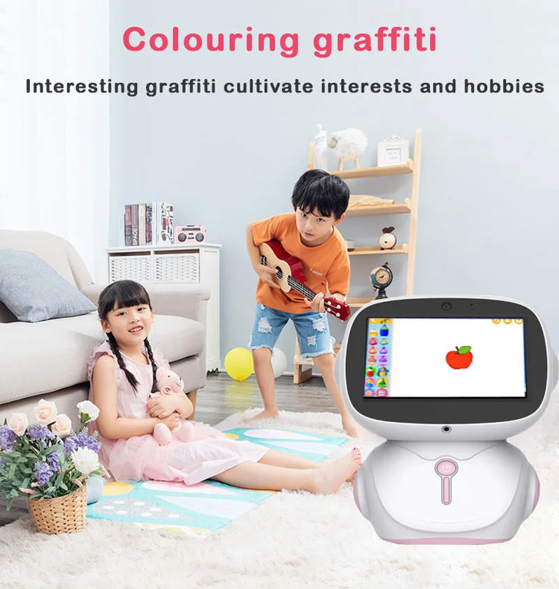 KI-Roboter-Frühpädagogikmaschine, zweisprachiges interaktives Konversationsspielzeug für Kinder, pädagogischer Roboter, Englisch, Spanisch, Französisch...