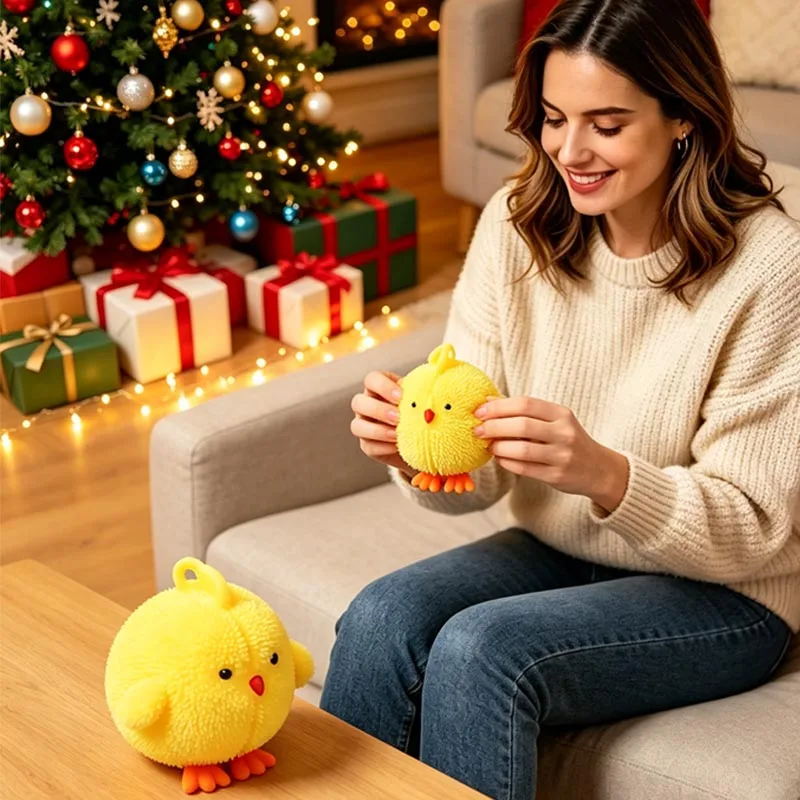 12-36PCS Novelty Slow Rising Glowing Chick Squeeze Toy Light Up Stress Relief Fidget for Children Adults Anxiety Calming Gift