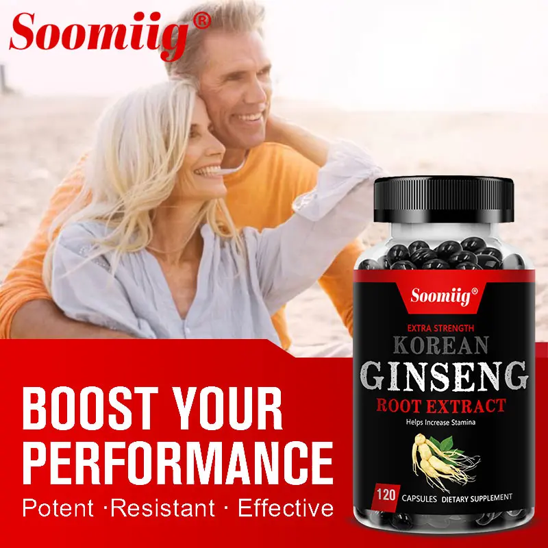 Korean Ginseng Supplement - Vegetarian Capsules, Helps Support Energy, Stamina, Muscle Mass, Non-GMO and Gluten Free