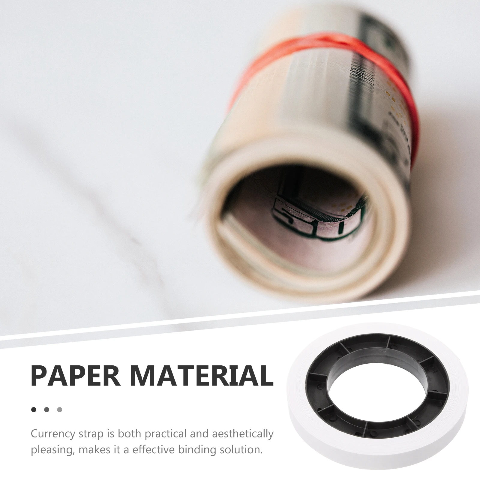 

White Paper Money Band Cash Bills Currency Strap Strong Durability Versatile Use Banks Retail Shops Supermarkets Restaurants