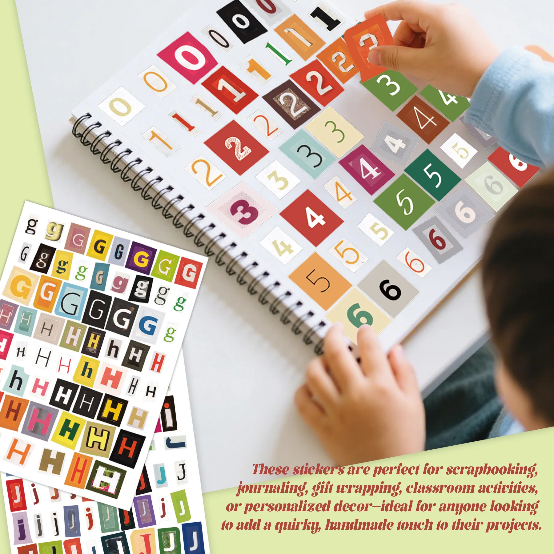 28 ورقة ملصقًا بأحرف أبجدية وأرقام ملونة لتزيين دفتر القصاصات والمجلة والهاتف المحمول #2