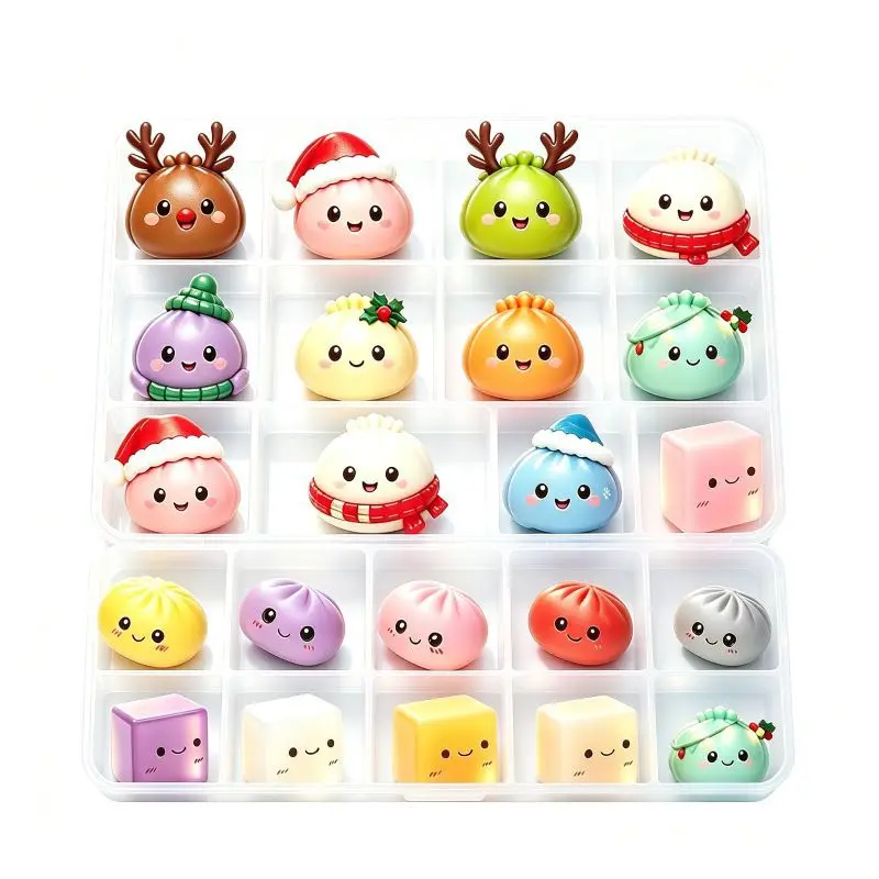 Christmas Squishies Advent Calendar 2026 24 Days Countdown Dumpling Squishy Toys Slow Rising Squeeze Fidget Sensory Decor Gift