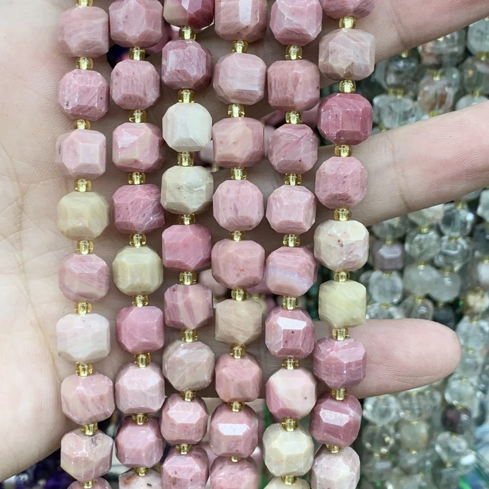 Natural Square Rhodochrosite 6mm8mm Citrine Cube  Spacer Beads for  Loose Bead DIY Earrings Necklace Bracelet Jewelry Making