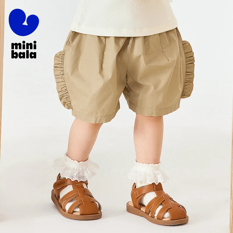 

Mini Bala Bloomer Shorts Girls 2025 Summer New Soft Lace Trim Cute Breathable Toddler Pants