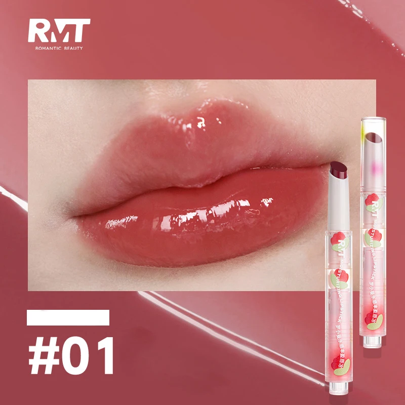 Rmt fruta geléia labial sólido brilho labial com acabamento espelhado shimmer hidratante multi-uso para mancha labial óleo bálsamo lama plumping maquiagem