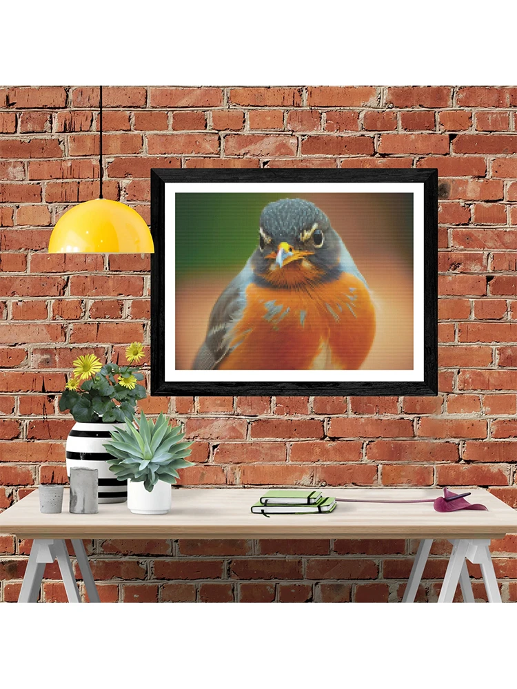 Diamond Painting Full Square Drill American Robin Birds DIY Diamond Embroidery Animal Rhinestones Picture Diamond Mosaic Decor