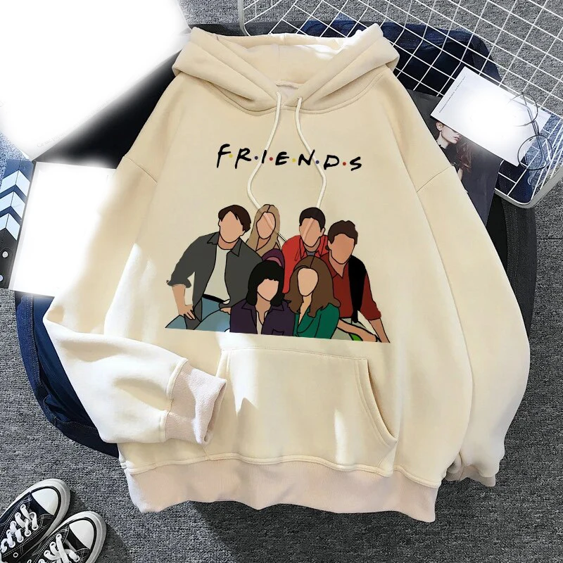 

Friends TV Show Funny Cartoon Men's Hoodie Men's and Women's Fashion Simple Long sleeved Pullover Street Trend Large Sweatshirt