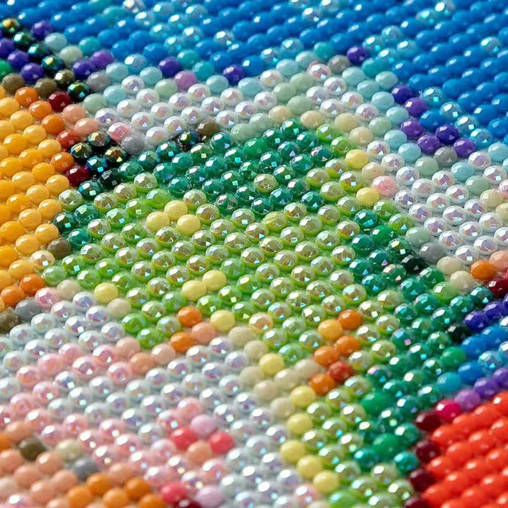 Resin-Foto-Diamantmalerei-Druck mit farbigen Leinwandrändern, Symbolaufkleber, FD AB Kristall, vollflächig, 5D DIY, individuelle Dekoration – Detail 9