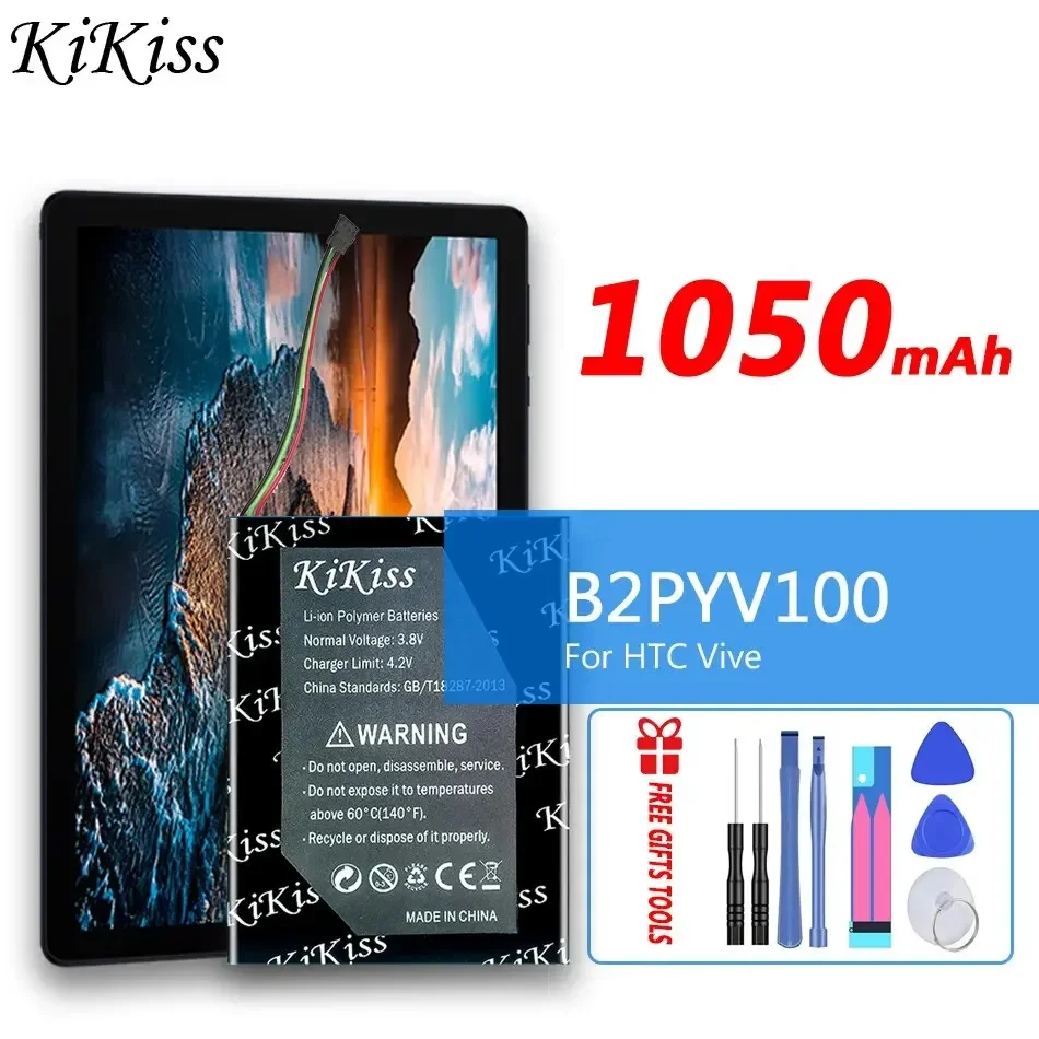 

KiKiss Battery B2PYV100 1050mAh For HTC Vive Tracker Acumulator 3 Wire Plug Bateria
