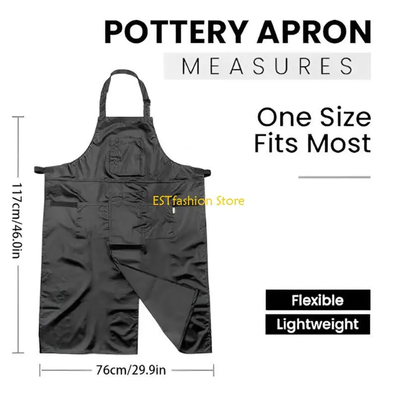 Y5GC Copertura completa Ceramica A Gparela Slitta Gambe Arte Apron Unisex Pinafore con tasca per creazione forti