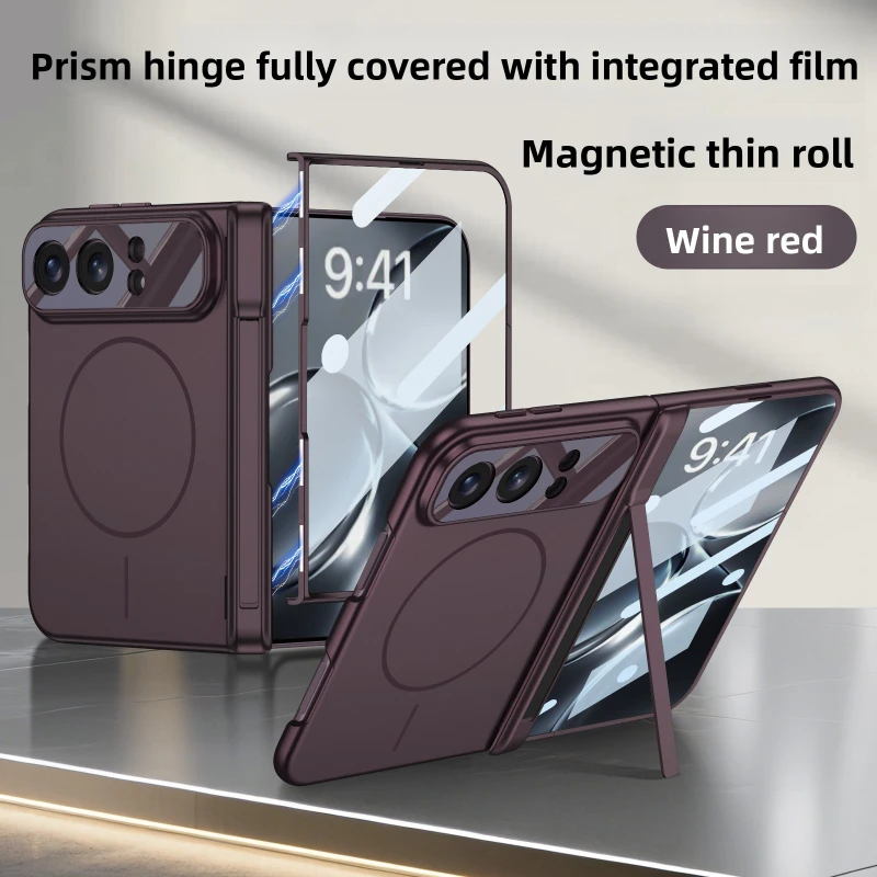 For Iphone Duo Foldable Phone Case, MagSafe Magnetic Wireless Charging Full Cover with Screen Protector