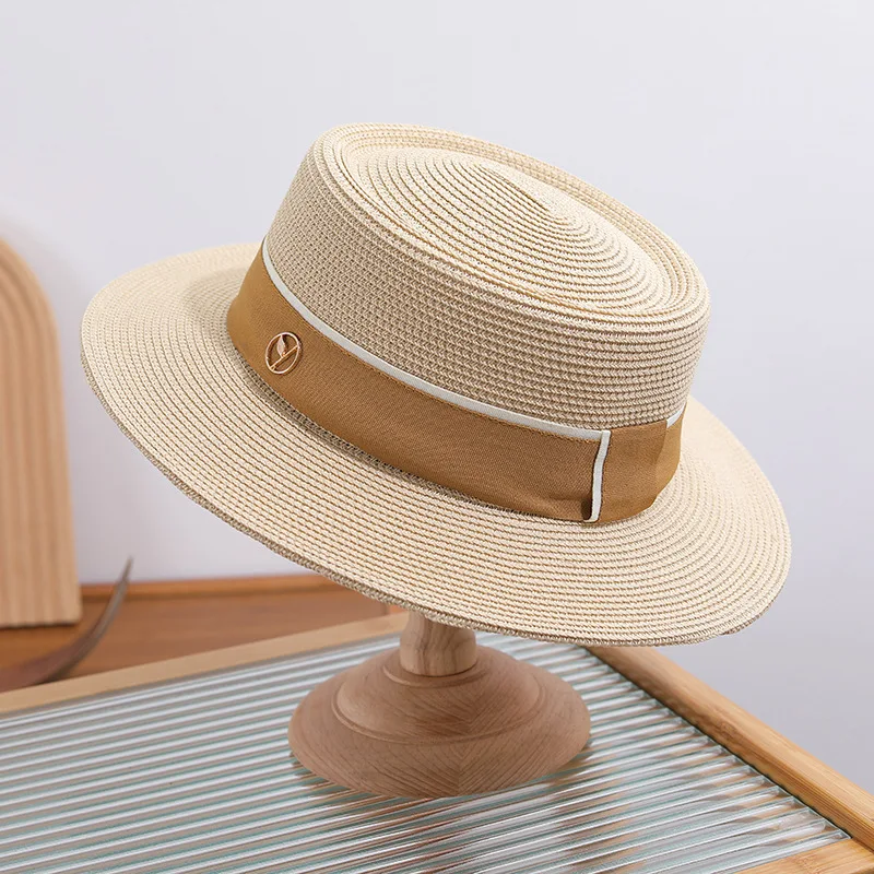 Designer New Natural Panama Soft Shaped Straw Hat Summer Women/Men Wide Brim Beach Sun Cap UV Protection Fedora Birthday Gift