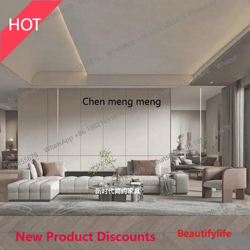 P32 Italian light luxury designer living room villa matte fabric sofa module combination