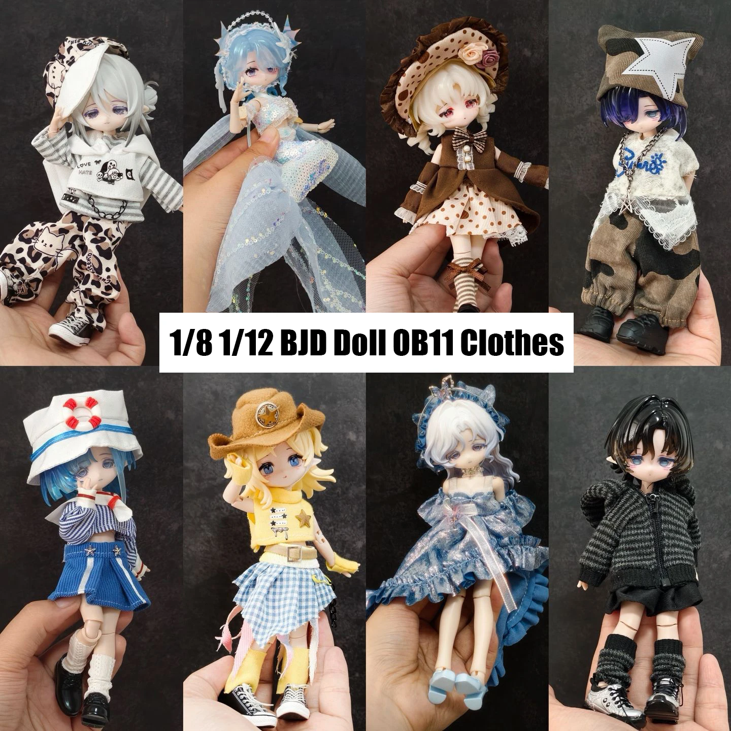 1/8 1/12 BJD Doll Clothes Accessories Sequin Mermaid-themed/Fashion Y2K Playful Clothing Set For 11-17cm OB11 BJD Doll Dress Up