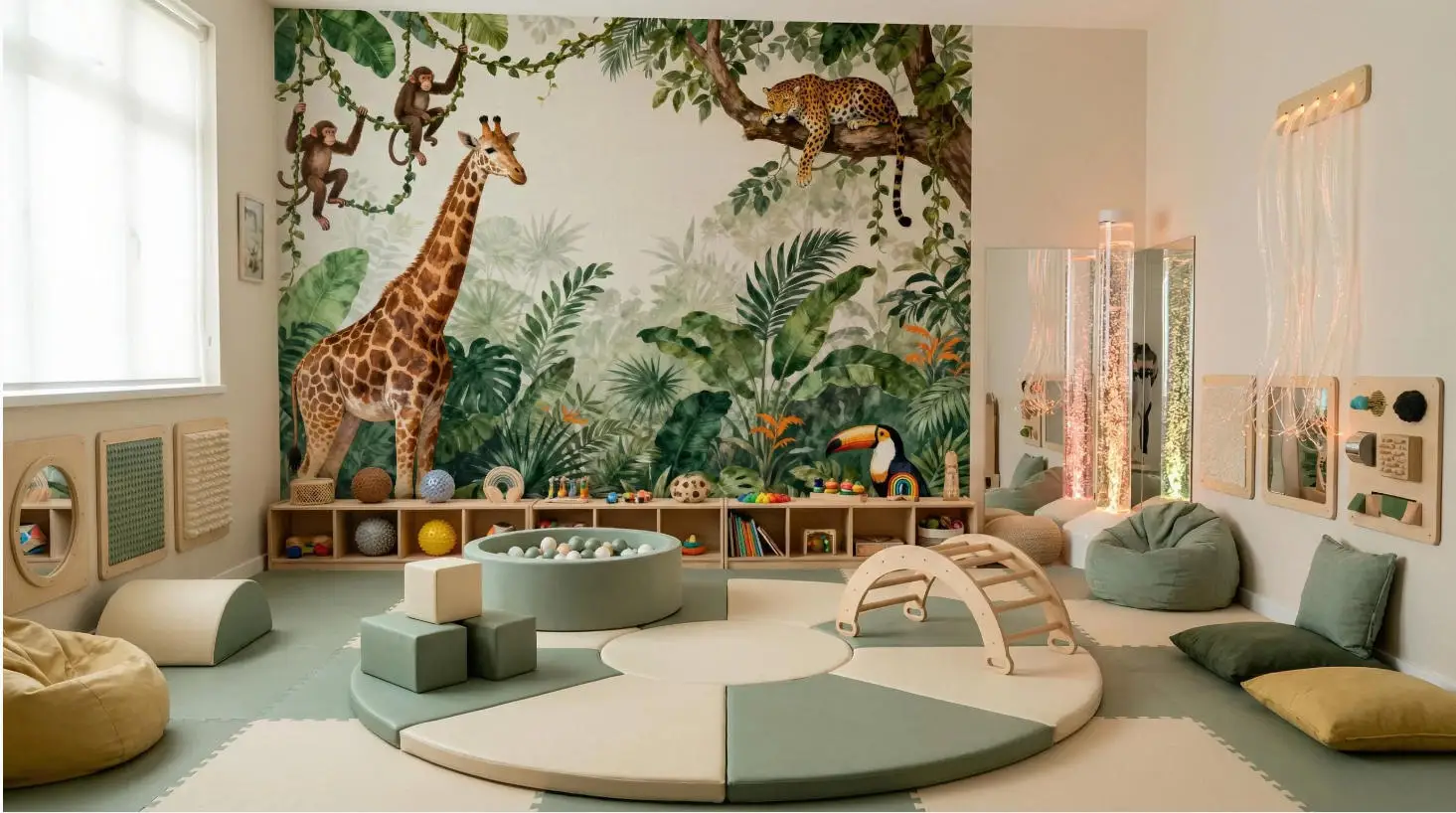 Custom Jungle plant animal giraffe Leopard Southeast Asia Mural Wallpapers for Living Room Home Decor Background 3d wallpaper