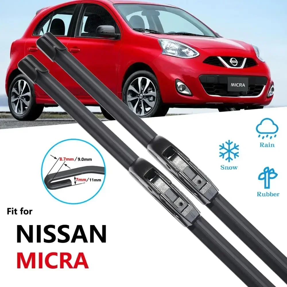 For Nissan Micra 2000~2017 K11 Wiper Blade Car Accessories Stickers Front Windscreen Windshield Wipers 2002 2003 2005 2006 2010