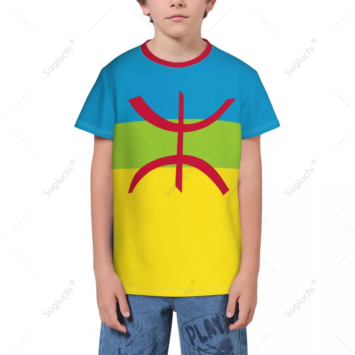Camisetas 3D con nombre personalizado, escudo de la bandera amazigh bereber, camisetas para niños y jóvenes, camisetas para fanáticos del fútbol, ​​regalo