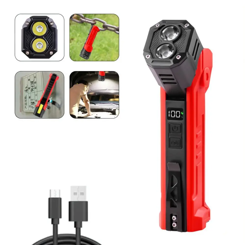 Magnetic Rechargeable COB Work Light Mini Portable Flashlight For Jixing Outdoor Emergency Repair Inspection Lighting Tool