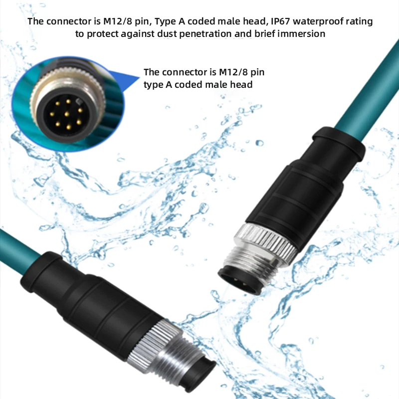 M12 4Pin 8Pin Man-vrouw Connector Kabel Industriële IP67 D Code X Code Verlengdraad Ethernet Profinet Netwerk Signaallijn