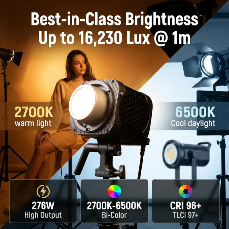 Amaran Halo 300x Bi-color 305W COB Light Photographic Light Support Quiet Operation DMX/App Control by Aputure