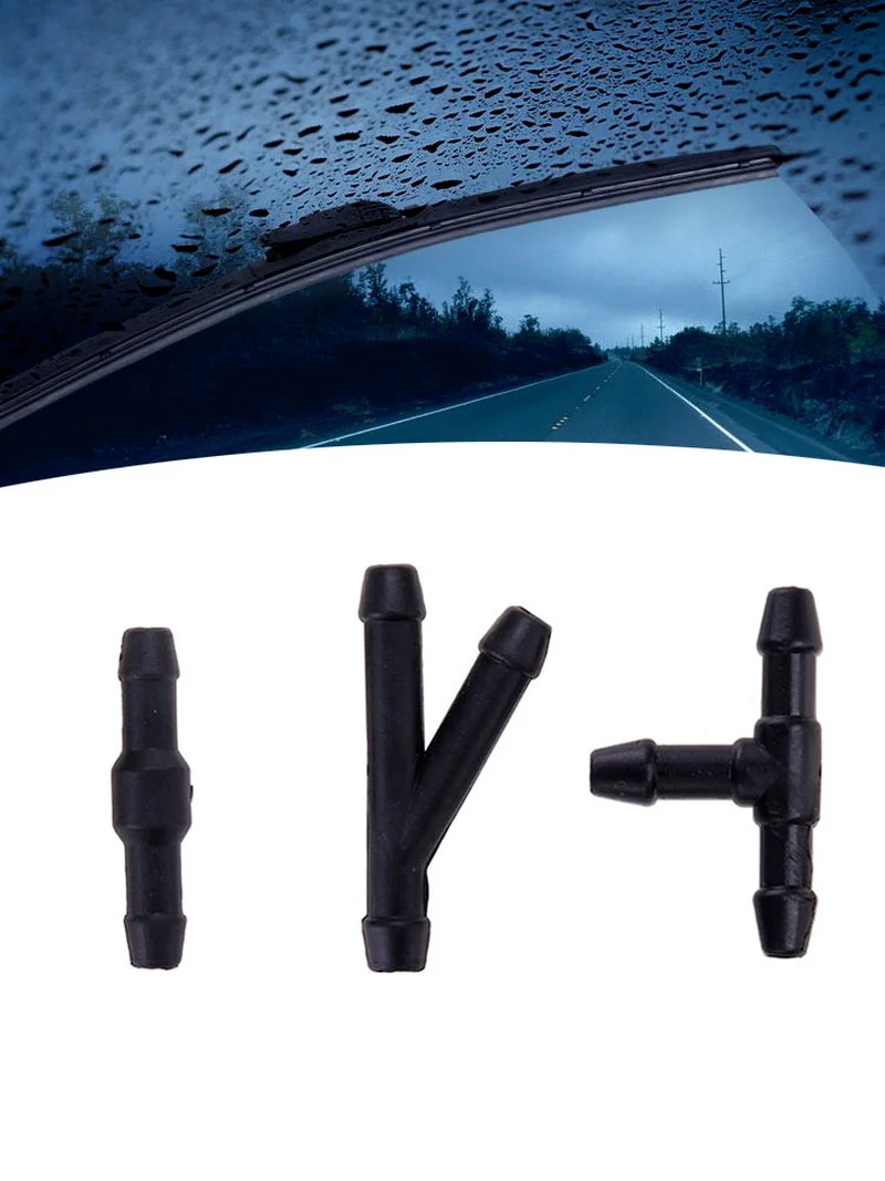 

18pcs Car Wiper Joint Washer Joiner Pipe Hose Connector T Y Straight 3 Way Air Fuel Wiper Washer Nozzle Hose Universal Car Stuff