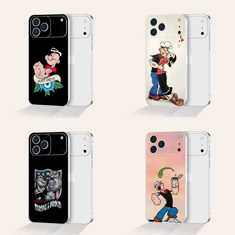 

P-PopeyeS Olive Spinach For iPhone 17,16,15,14,13,12,11 Pro,Max,Plus,X,XS,XR,SE4,E Mini Transparent Print Phone Case