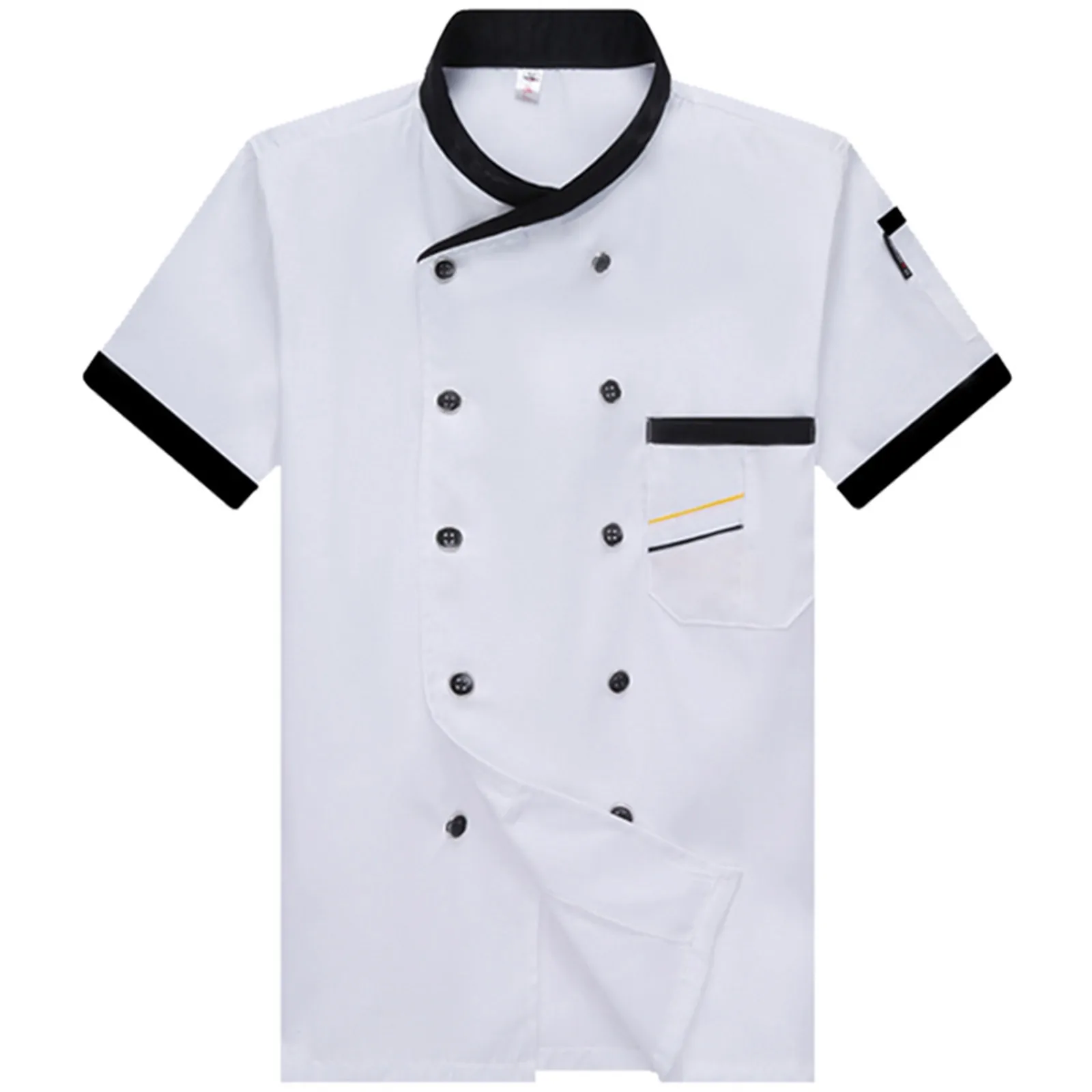 Unisex Chef Jacket Mens Short Sleeve Chef Jacket Restaurant Kitchen Soft Uniform Restaurant Hotel Cooking Clothes Catering Chef