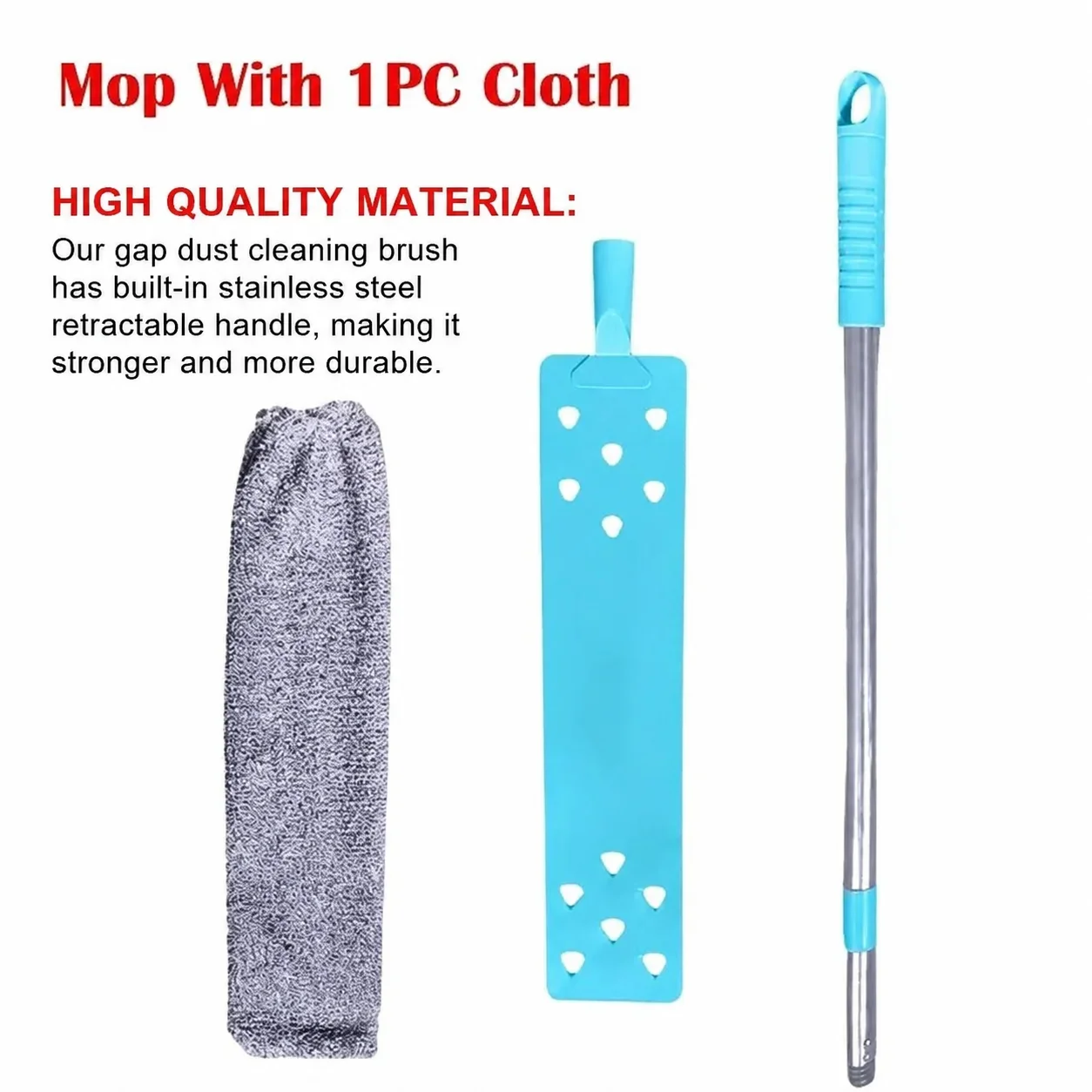 Home Microfiber Dusting Brush with Extension Pole (30–55 Inches) For Under Beds High Ceilings Furniture and Hard-to-Reach Areas