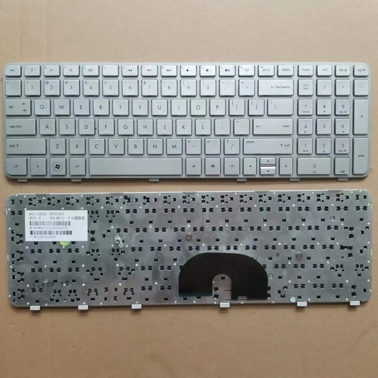 Bahasa Inggris Baru Keyboard untuk HP Pavilion DV6-6000 DV6-6100 DV6-6200 DV6-6B00 Series US Laptop Keyboard Perak dengan Bingkai