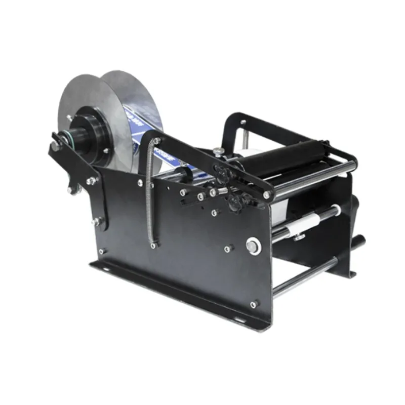Manual Round Bottle Labeling Machine, Desktop Self-Adhesive Label Applicator for Glass Plastic Bottles