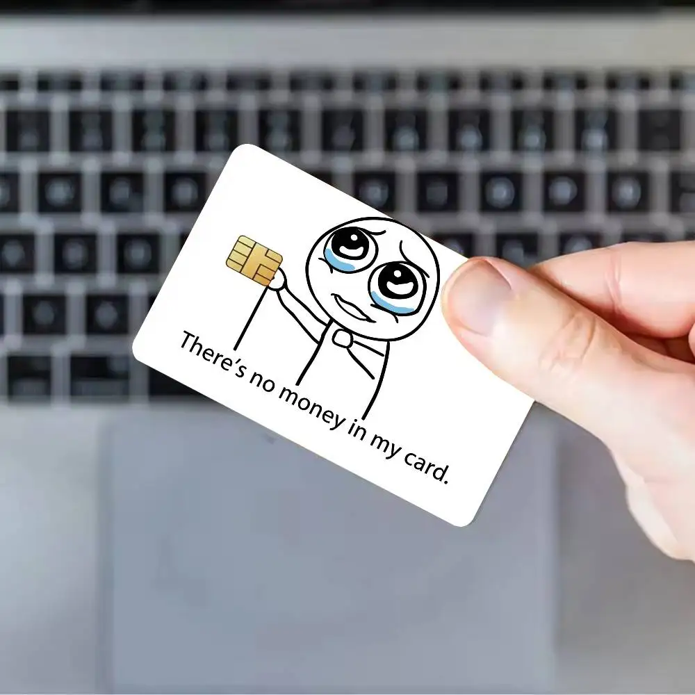There S No Money In My Card Bank Credit Cards Bus Pass Stickers Cool Decoration Waterproof 4PCS Card - view 3