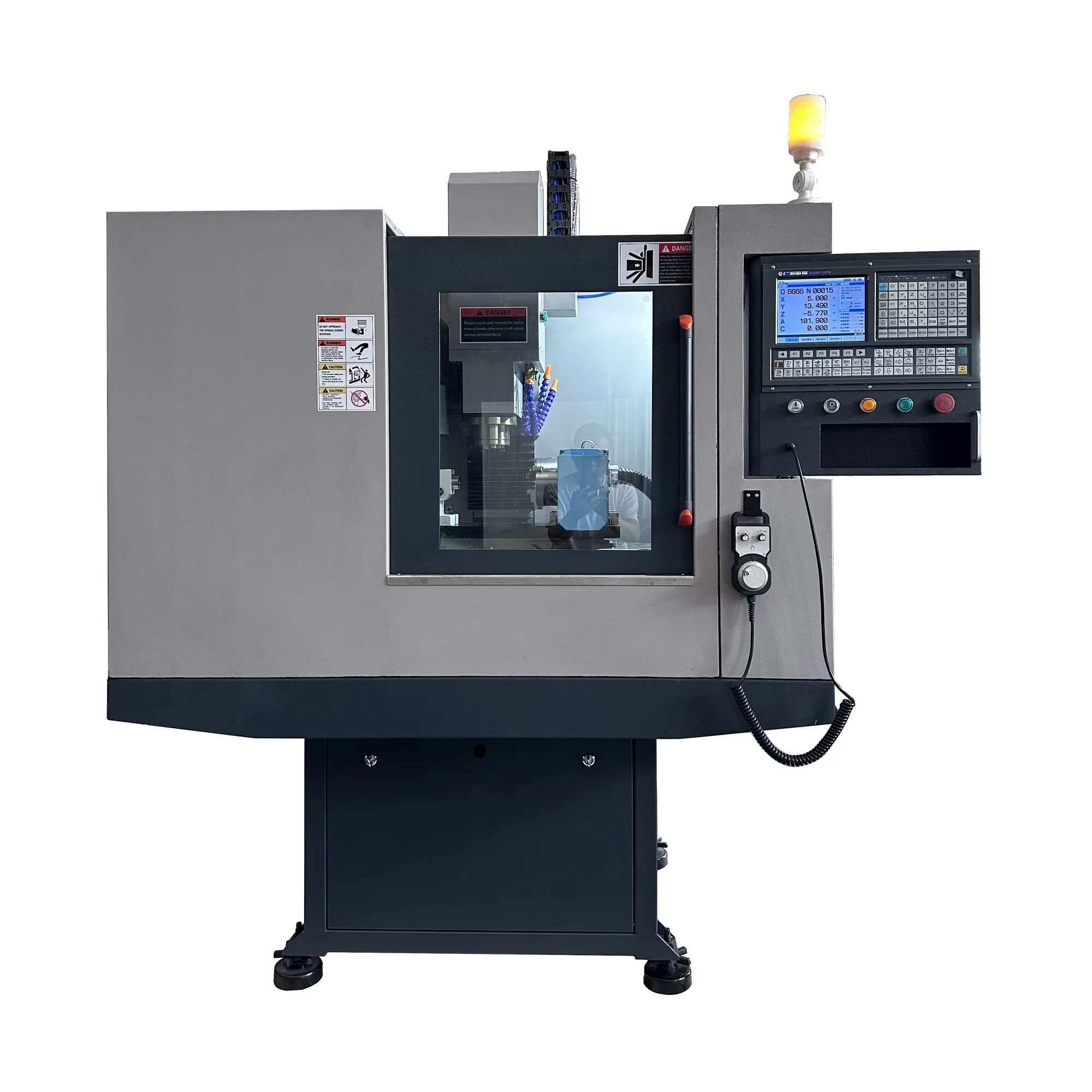 VMC4020 Small Vertical Machining Center 3-Axis CNC Milling Machine BT30 Spindle 8000RPM 12 Station Disc Tool Magazine