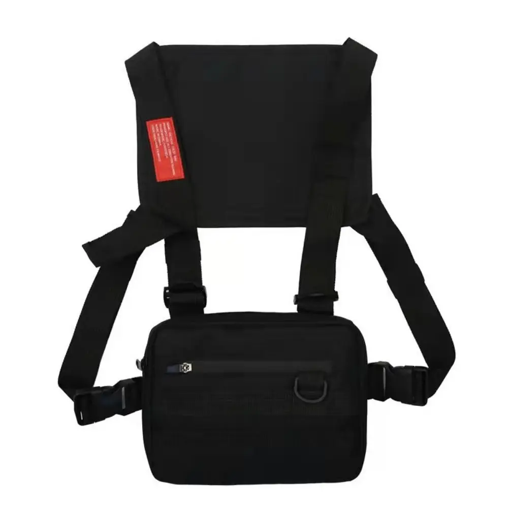 Chest Pocket Chest Front Pack Multi-functional Water Resistant Sports Vest Bag Streetwear Reflective Running Vest Bag Men