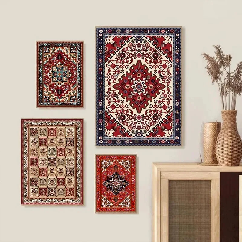 1PCS Unframed Classical Pattern Posters High-grade Retro Red Carpet Canvas Painting Wall Art Decoration Suitable for Living R
