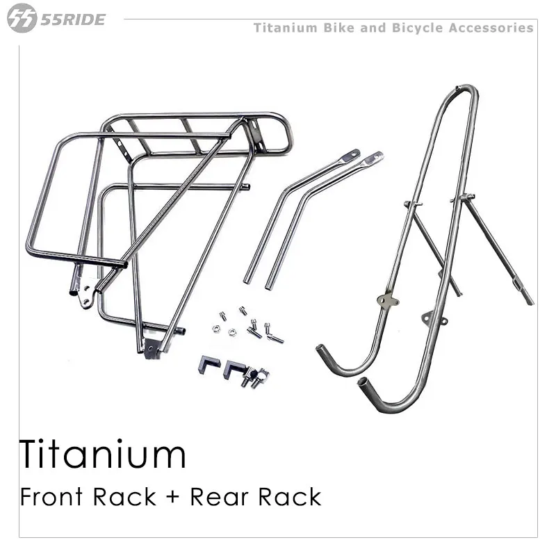 Universal Bike Rear Rack and Front Carrier, Titanium Alloy Road Bicycle Luggage Holder, 700C, 26\