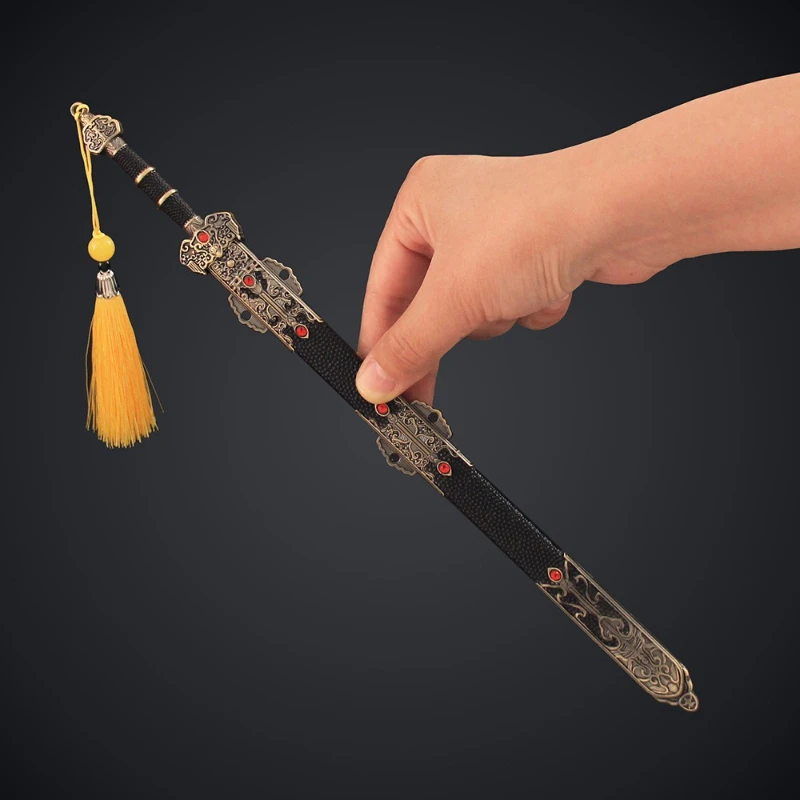 11.81in Oude Chinese Zwaarden Perifere Xuan Schede Ster Zwaard Ontsnijdbare Modellen Metalen Collectible Ornamenten Jongens Speelgoed Geschenken