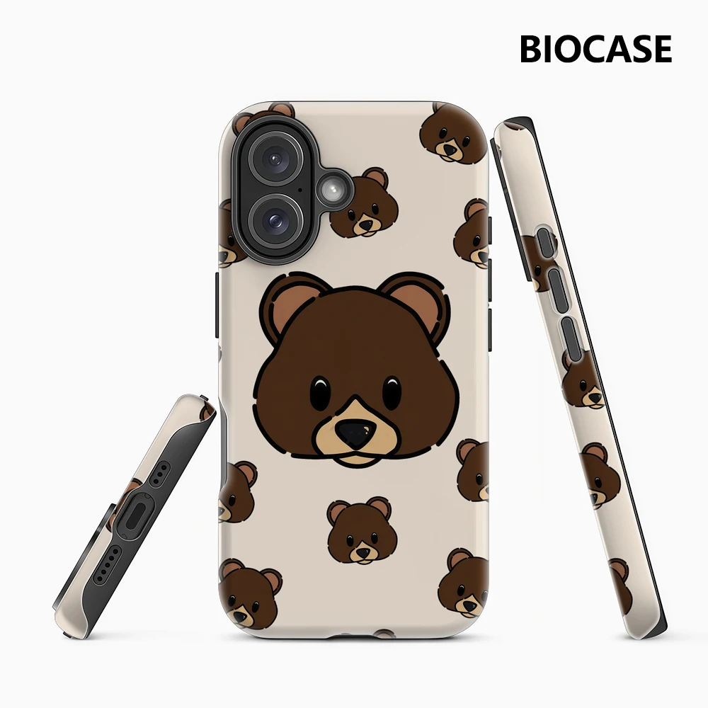 Cartoon Braunbär Gesichter IPhone 17 Must-Haves Handyhülle für IPhone 17 16 15 14 13 12 Pro Max Plus Doppelschichtige Rückseite