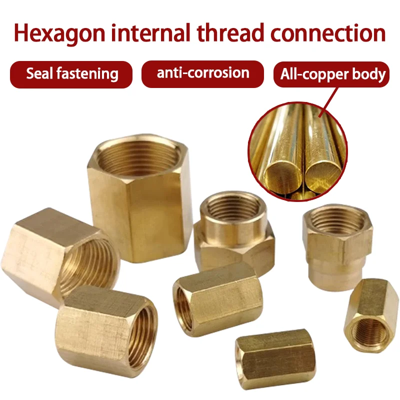 

10Pcs High Quality Copper Hexagonal Through-Core Inner wire Directly Connected To The Pneumatic Connector 1/8" 1/4" 3/8" 1/2"