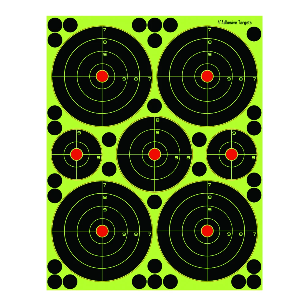 4" X 4,3" X 1, 2" X 2 Splatter autoadhesivo y objetivos de tiro reactivos para pistola-pistola-Rifle-Airsoft-Pellet Gun-Rifle de aire.