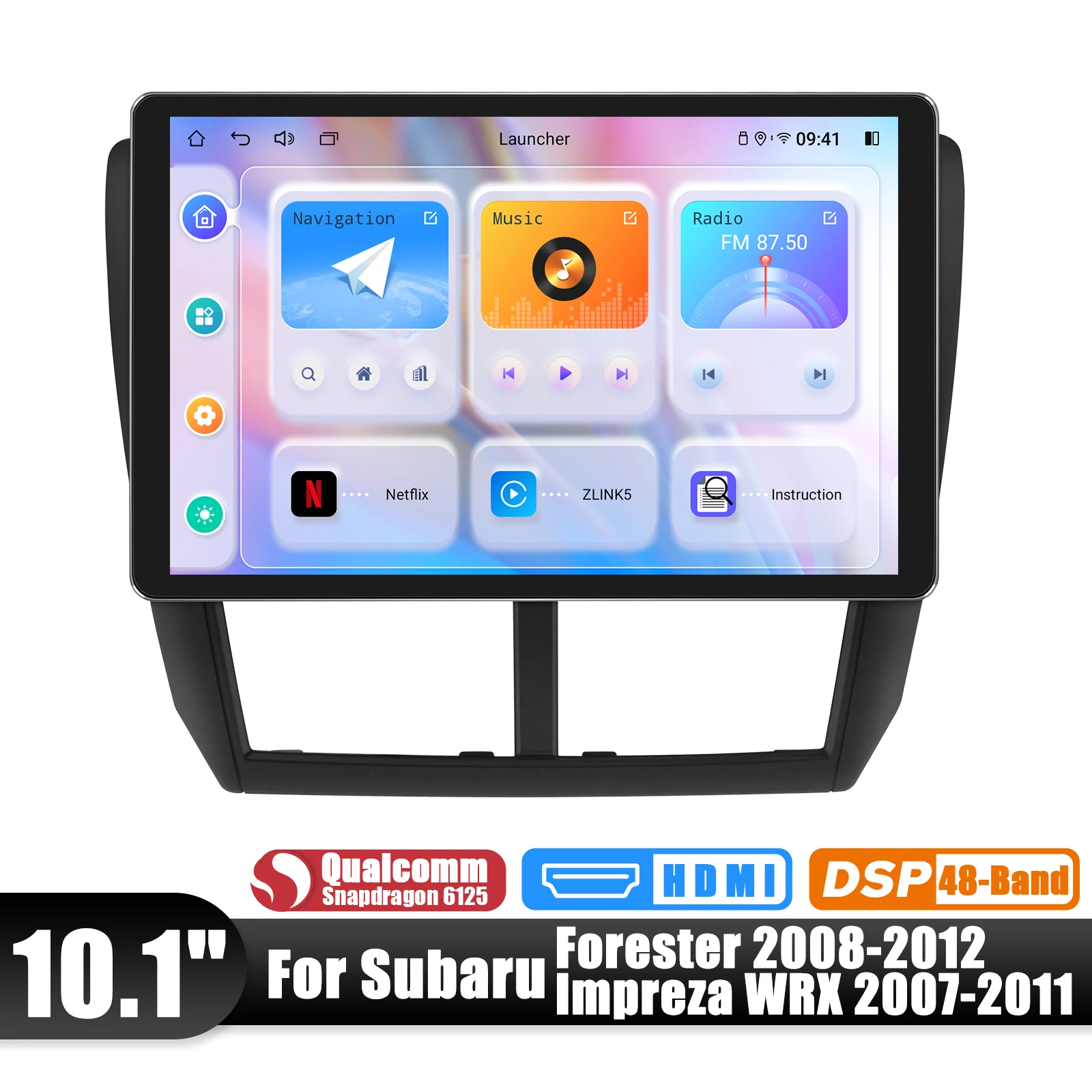 Joying Car Radio Stereo Multimedia Player Head Unit For Subaru Forester WRX 2008-2012 With 10 .1 Inch 1280X800 Touch Screen