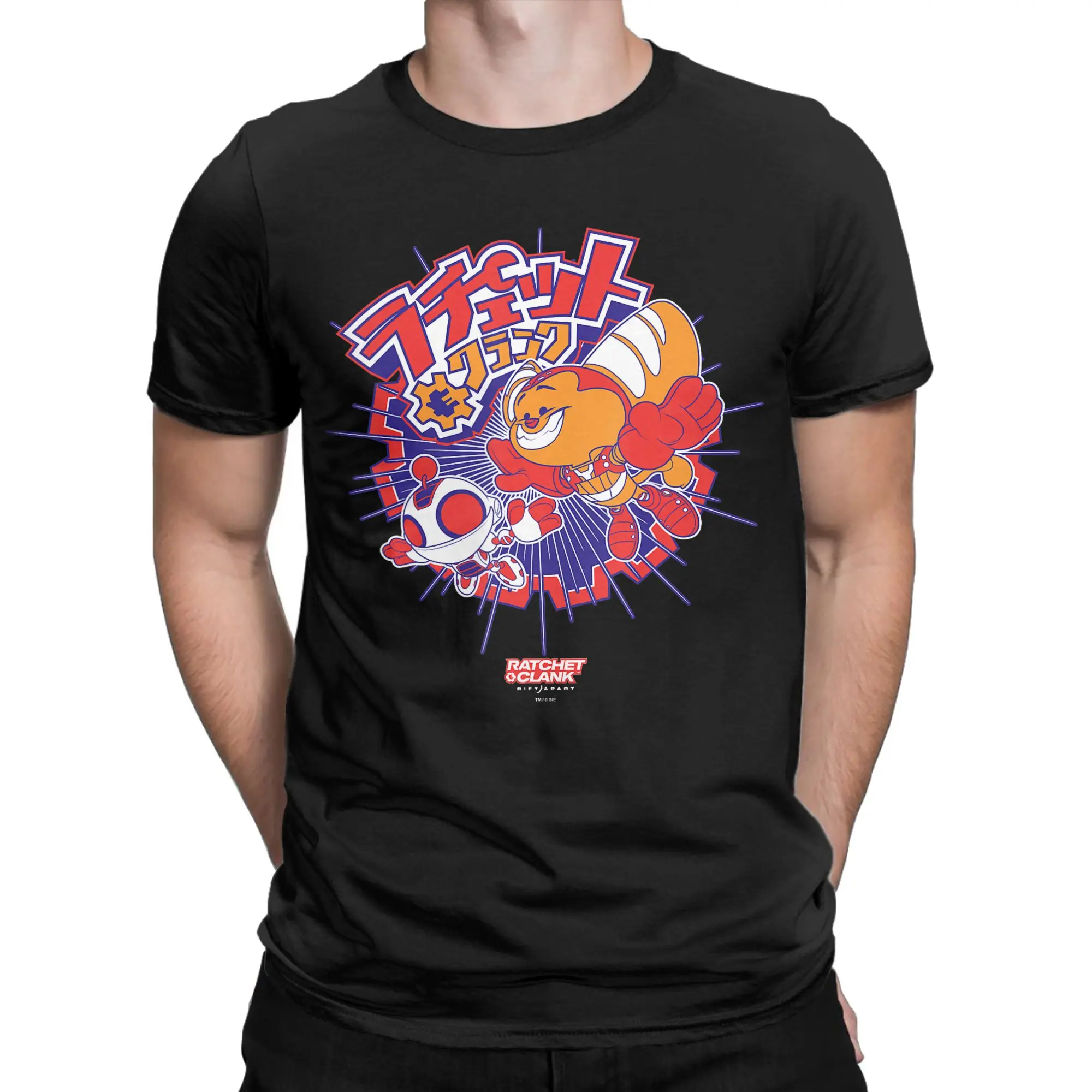 Cosmic Action Graphic Classic Ratchet & Clank Novelty 100% Cotton T-Shirt Tees Tops For Men